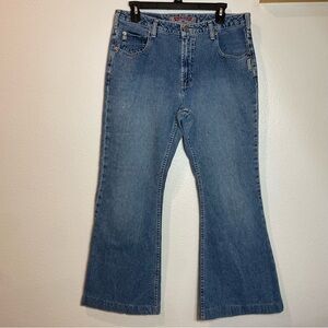 Silver Clothing Company Blue flared loose fit Jeans, medium wash, Womens 33 x 33